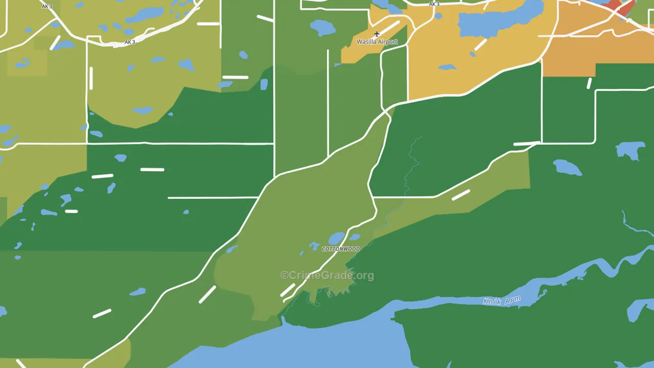 Knik-Fairview, AK Map of Vandalism Rates