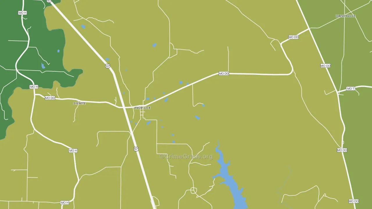 Knob Lick, MO Map of Vandalism Rates