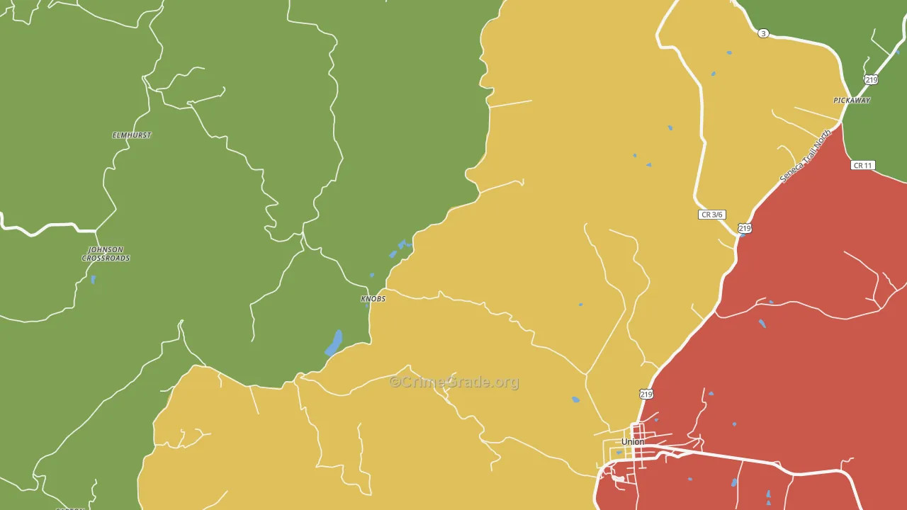 Knobs, WV Map of Vandalism Rates