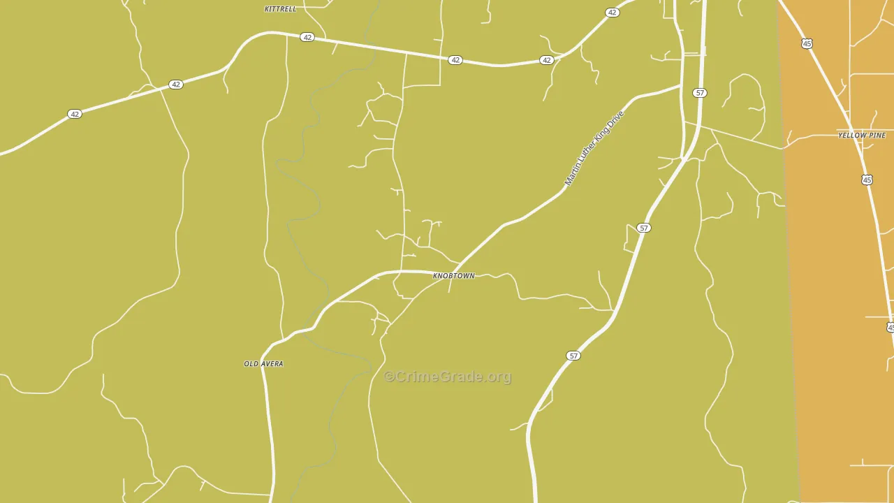 Knobtown, MS Map of Vandalism Rates