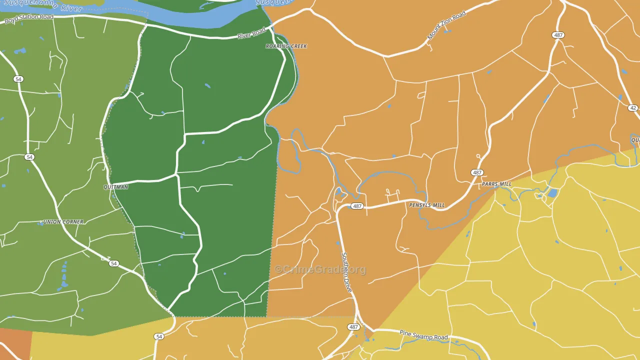 Knoebels Grove, PA Map of Vandalism Rates