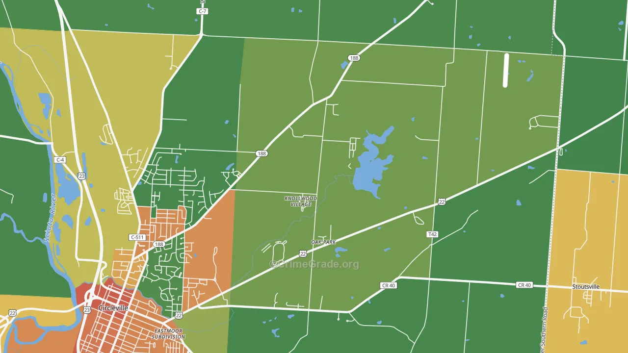 Knollwood Village, OH Map of Vandalism Rates