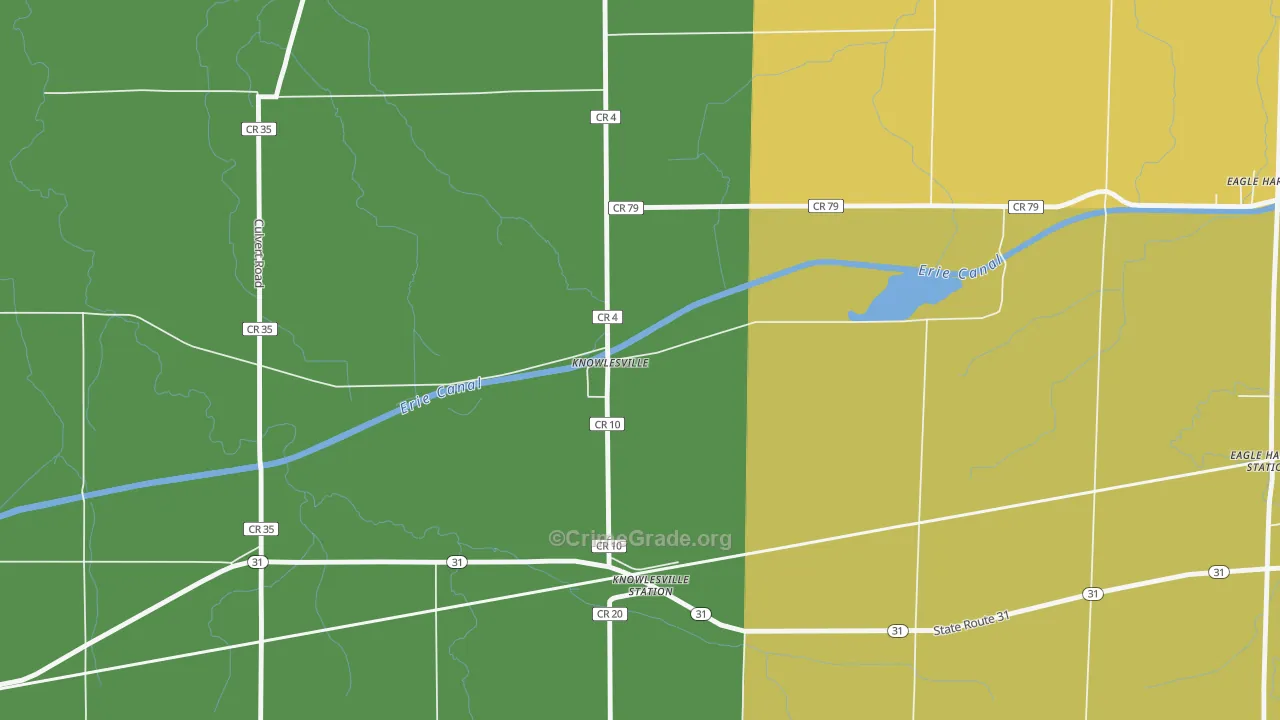 Knowlesville, NY Map of Vandalism Rates