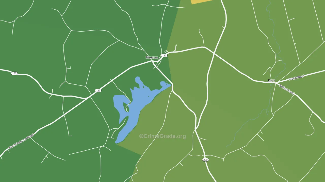Knox Corner, ME Map of Vandalism Rates