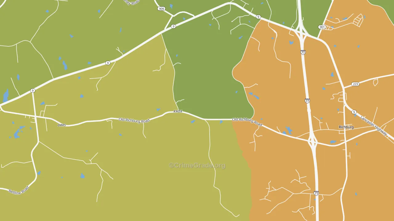 Knox, SC Map of Vandalism Rates
