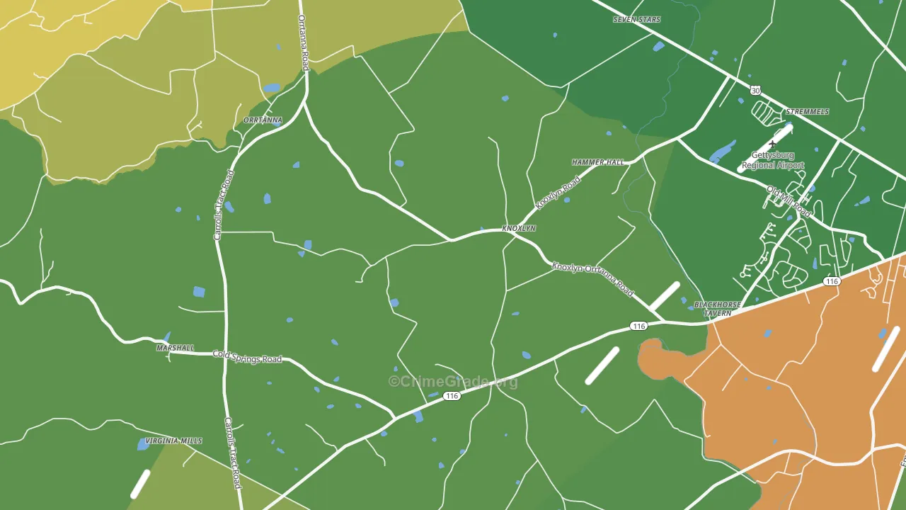 Knoxlyn, PA Map of Vandalism Rates