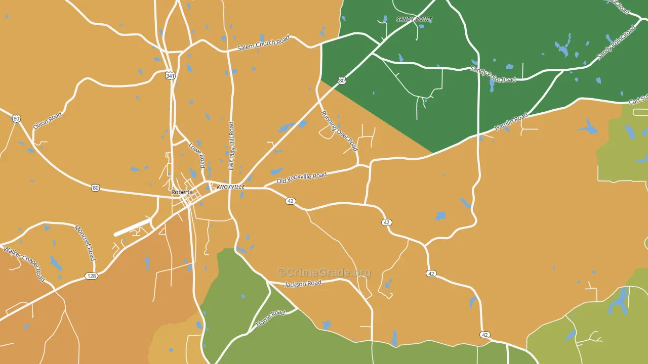 Knoxville, GA Map of Vandalism Rates