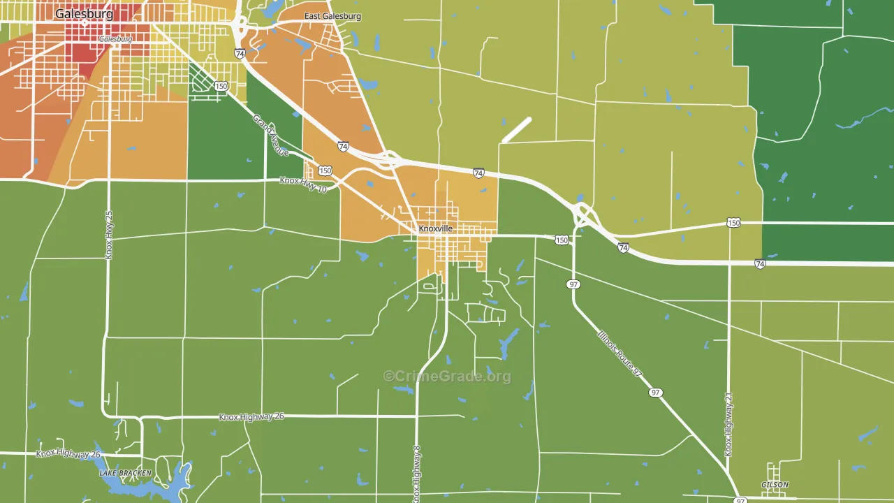 Knoxville, IL Map of Vandalism Rates