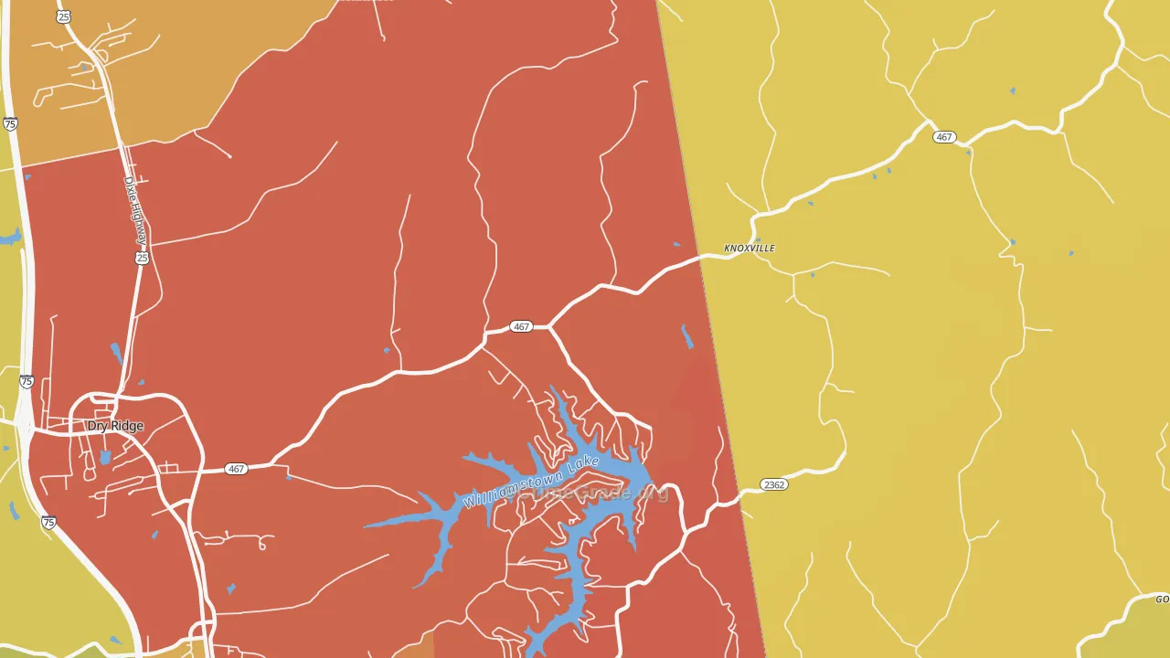 Knoxville, KY Map of Vandalism Rates