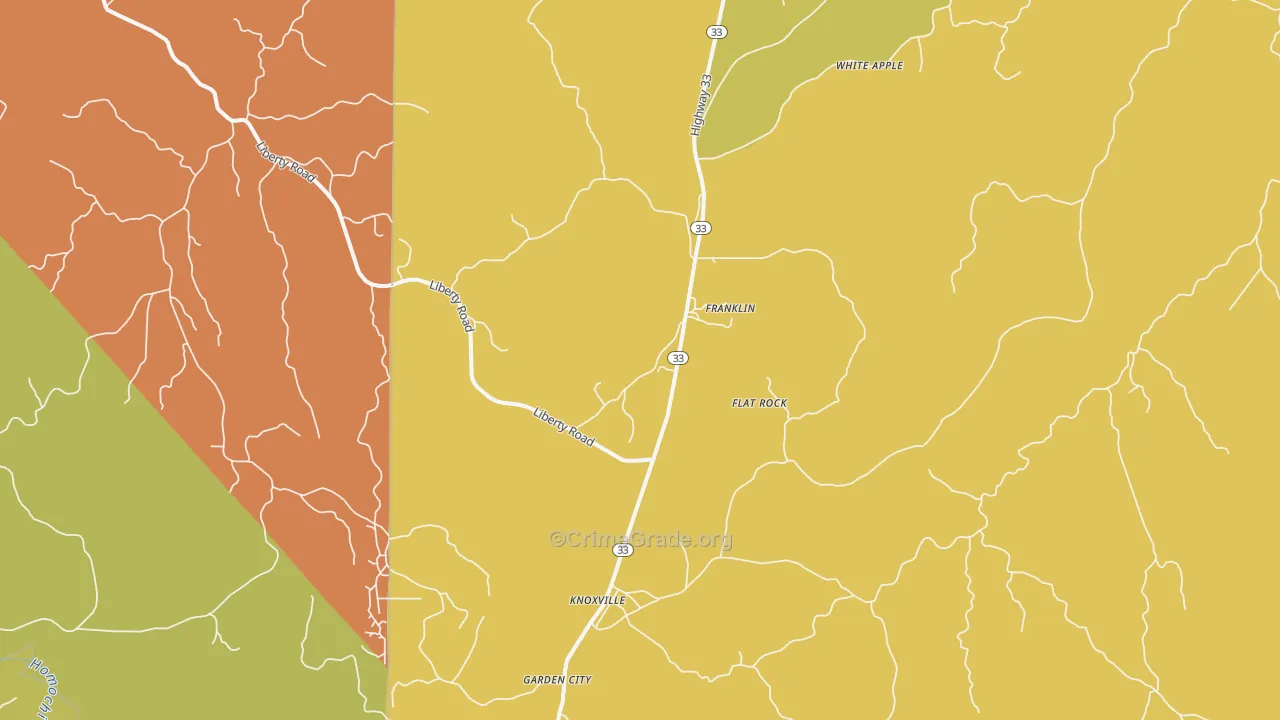 Knoxville, MS Map of Vandalism Rates