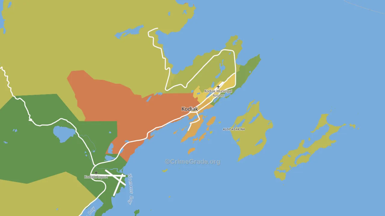 Kodiak, AK Map of Vandalism Rates