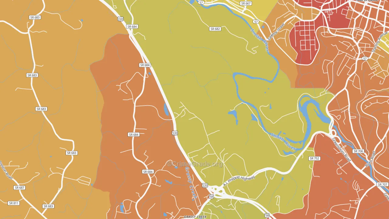 Koehler, VA Map of Vandalism Rates