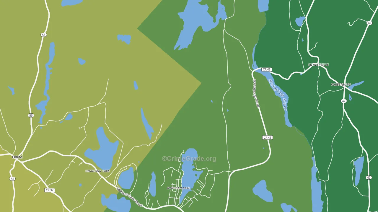 Kohlertown, NY Map of Vandalism Rates