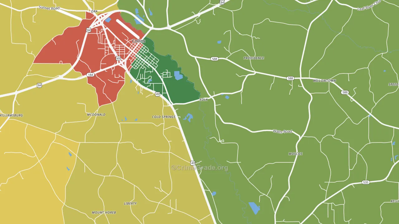Kola, MS Map of Vandalism Rates
