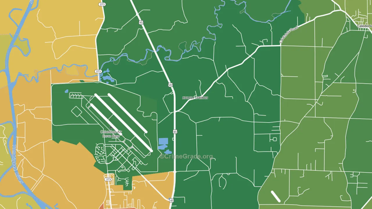 Kolola Springs, MS Map of Vandalism Rates