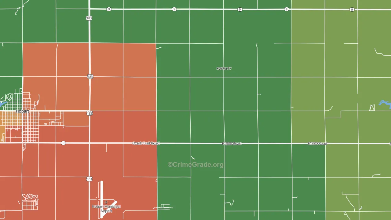Komalty, OK Map of Vandalism Rates