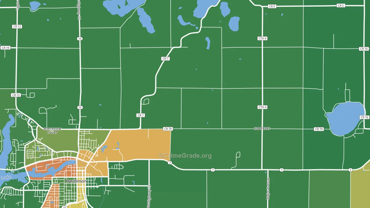 Komensky, MN Map of Vandalism Rates