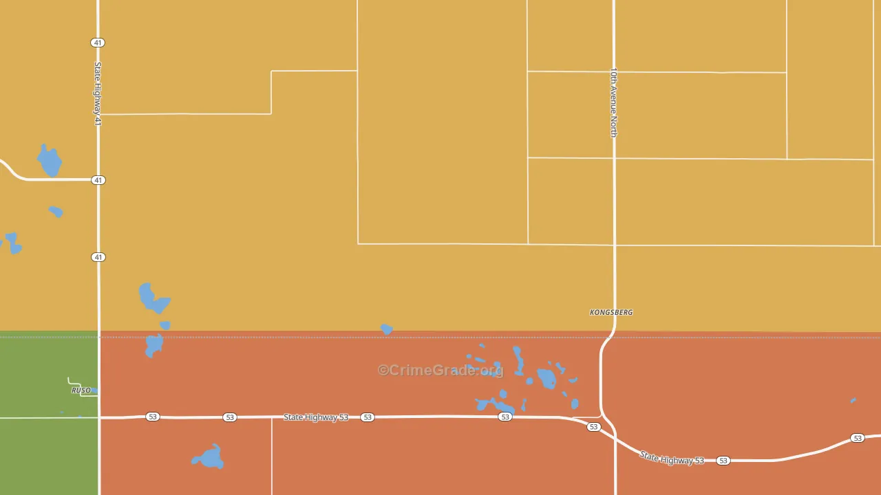 Kongsberg, ND Map of Vandalism Rates