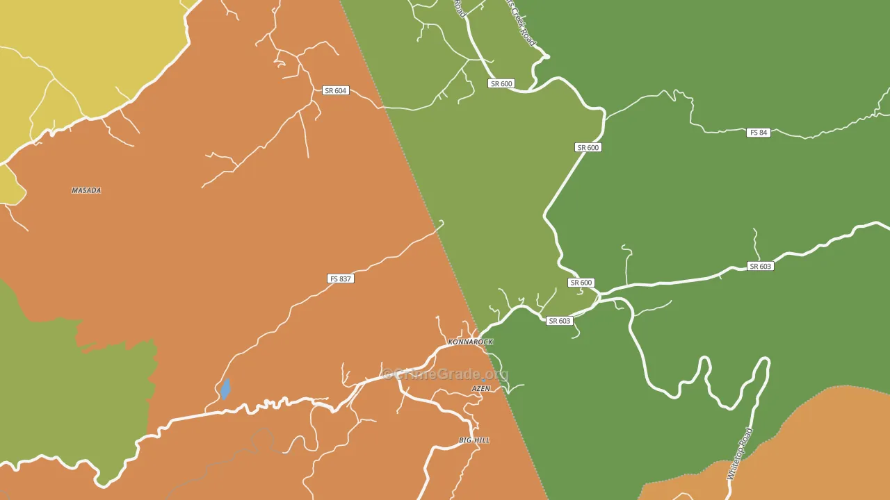 Konnarock, VA Map of Vandalism Rates