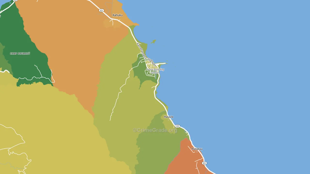 Koolauloa, Laie, HI Map of Vandalism Rates
