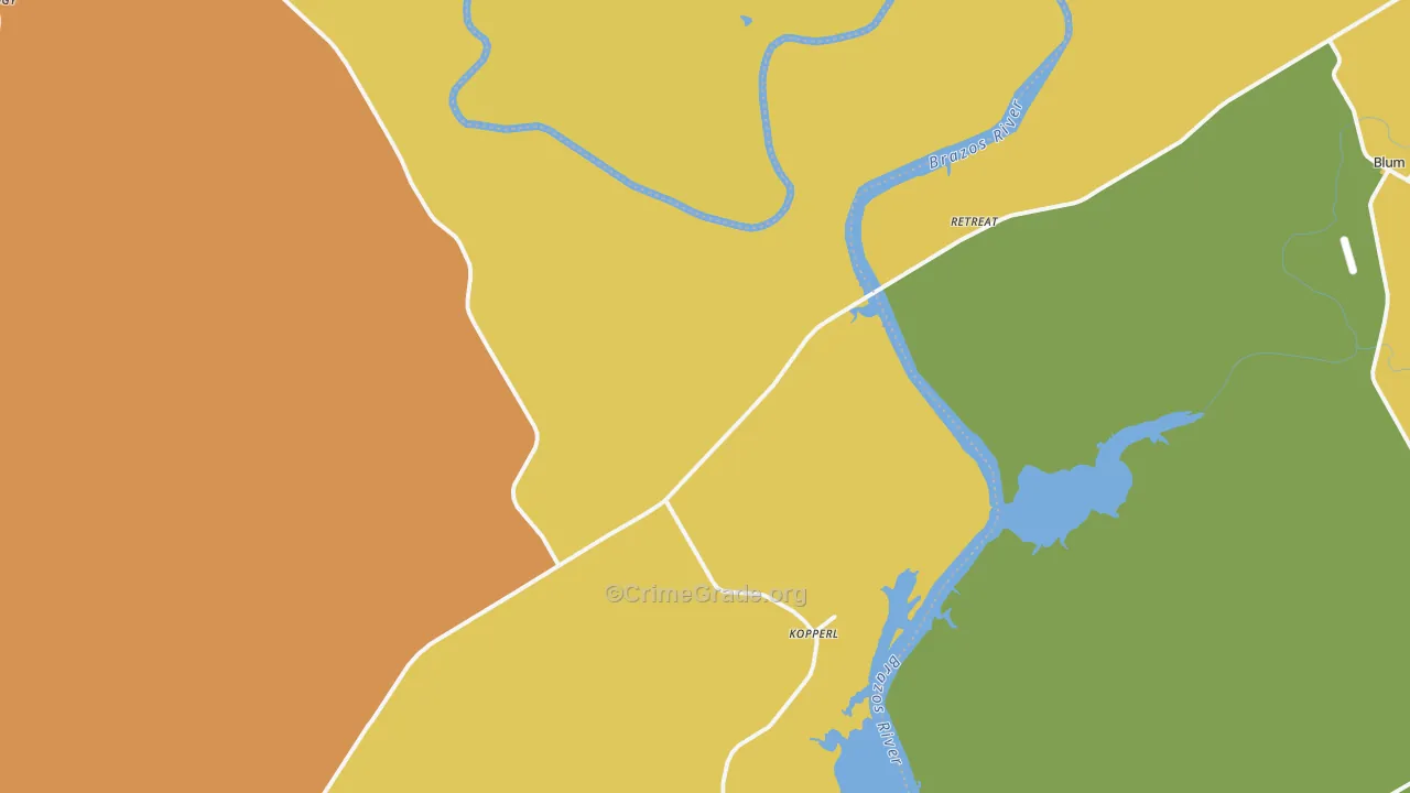 Kopperl, TX Map of Vandalism Rates
