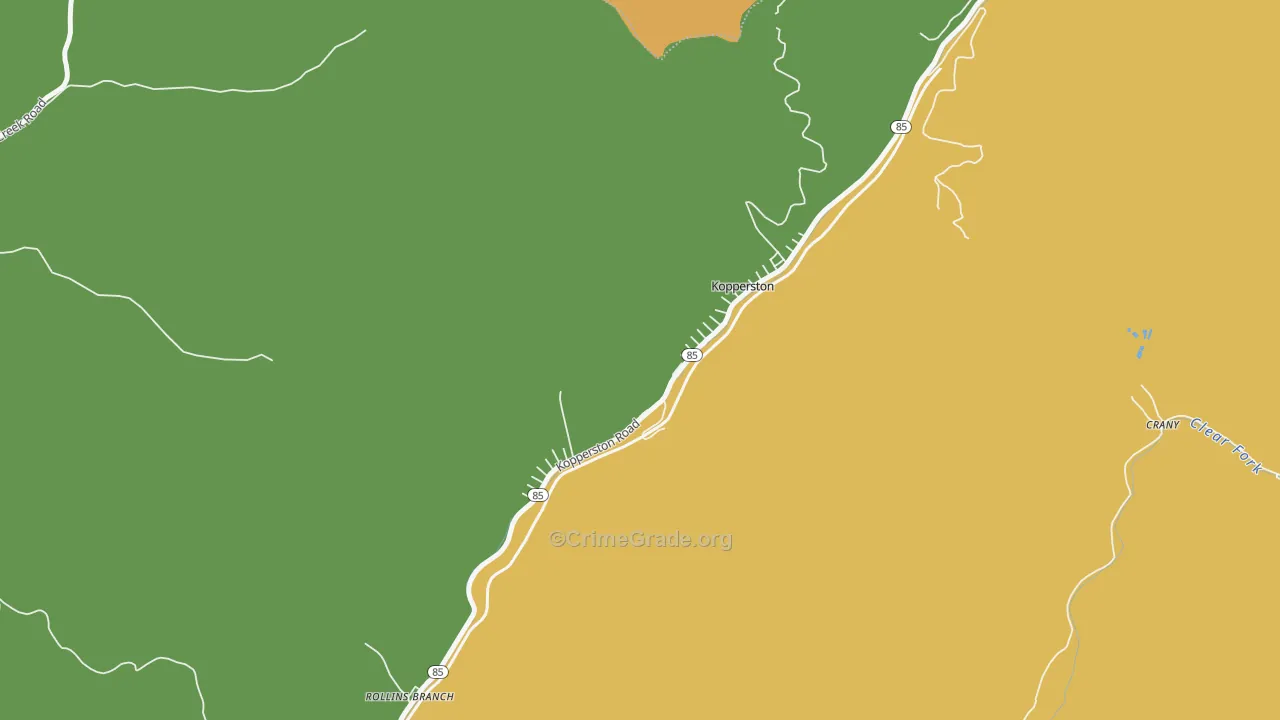 Kopperston, WV Map of Vandalism Rates