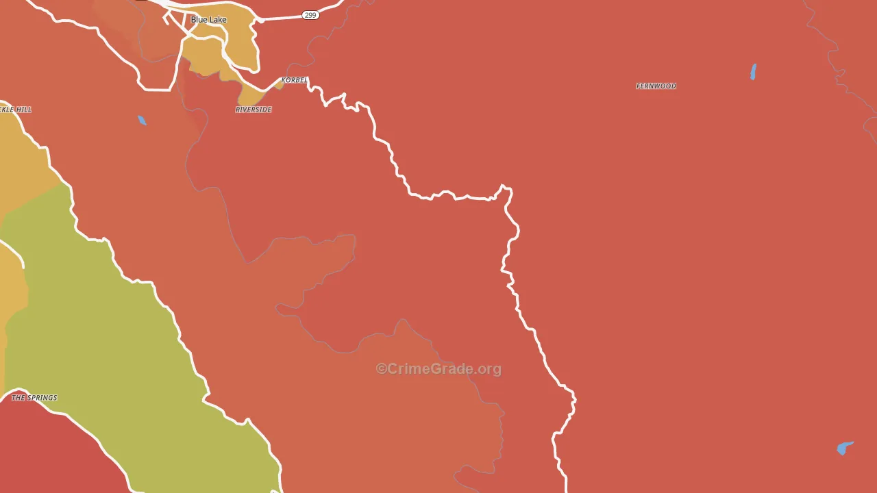 Korbel, CA Map of Vandalism Rates