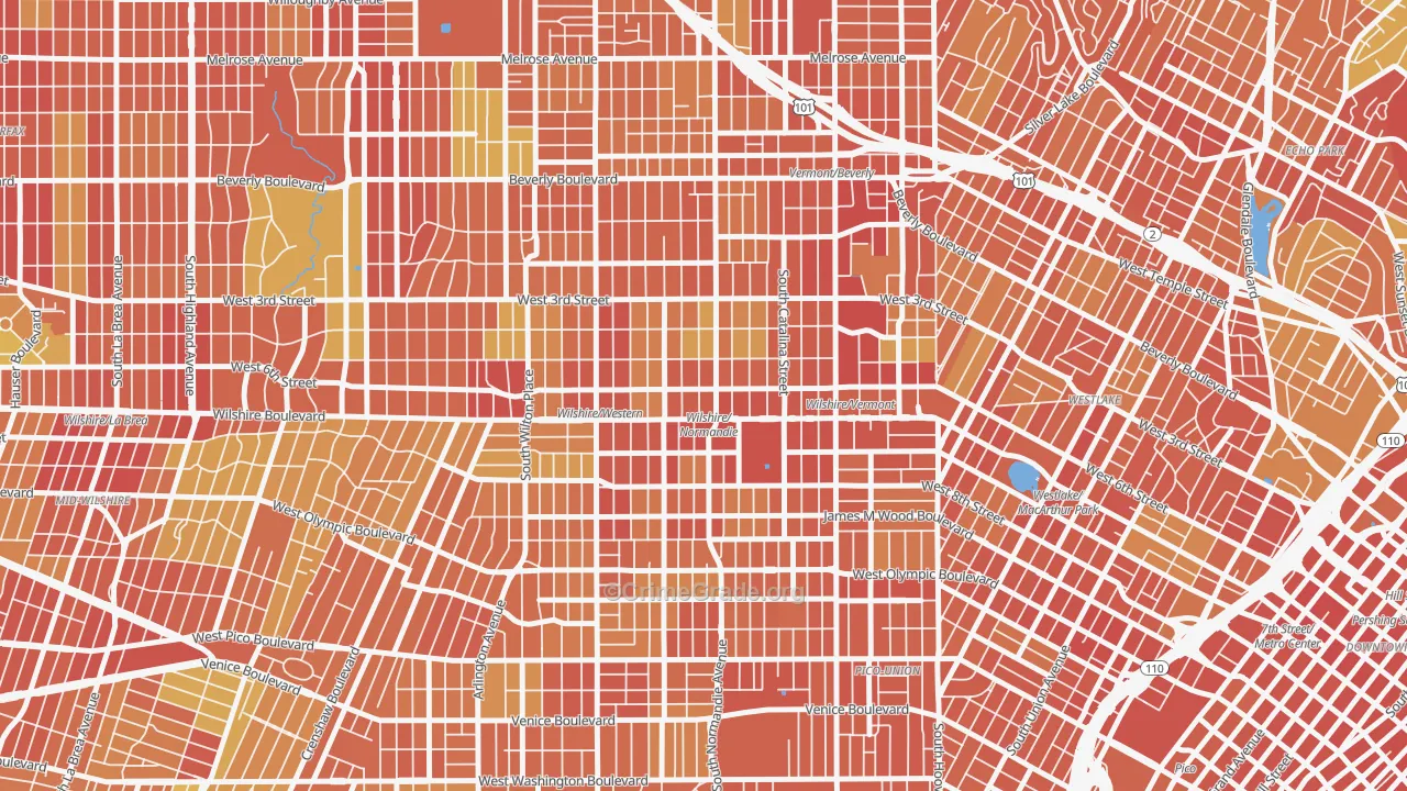 Koreatown, Los Angeles, CA Map of Vandalism Rates