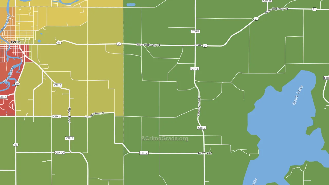 Koro, WI Map of Vandalism Rates