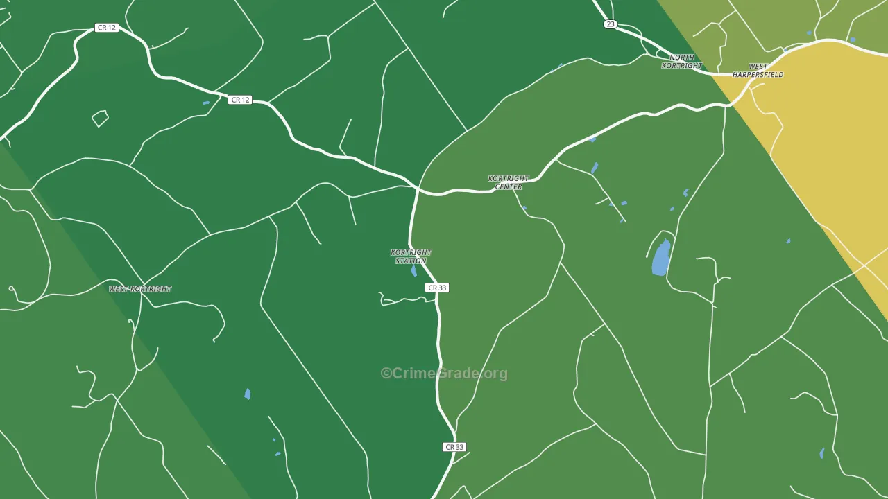 Kortright Center, NY Map of Vandalism Rates