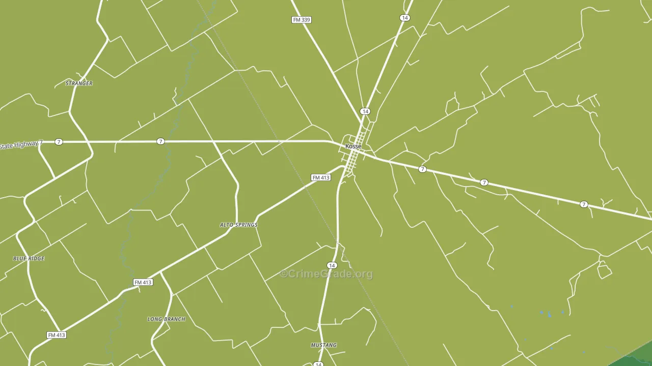 Kosse, TX Map of Vandalism Rates