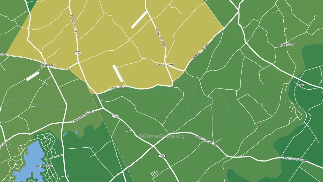 Kralltown, PA Map of Vandalism Rates
