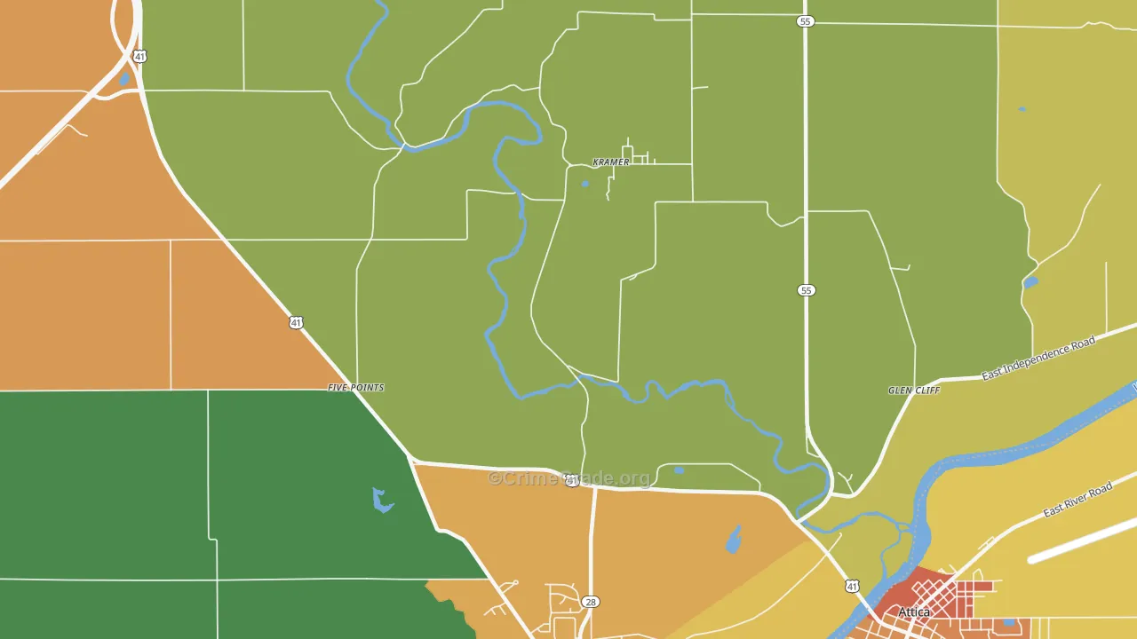 Kramer, IN Map of Vandalism Rates