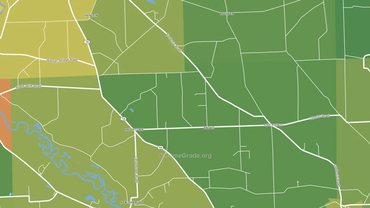 Kremis, PA Map of Vandalism Rates
