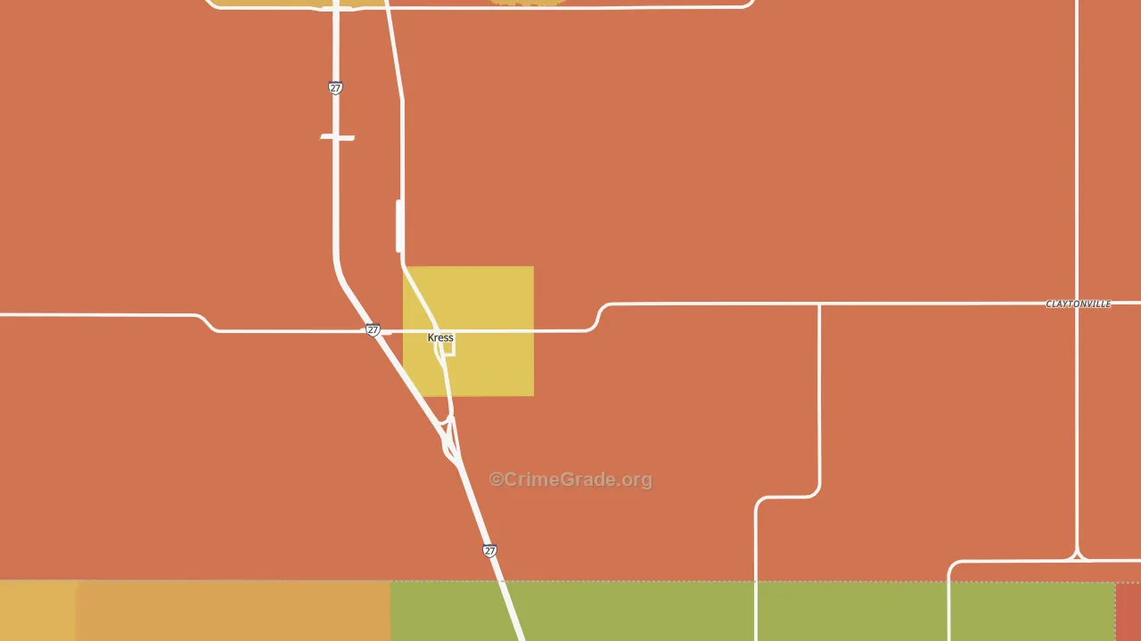 Kress, TX Map of Vandalism Rates