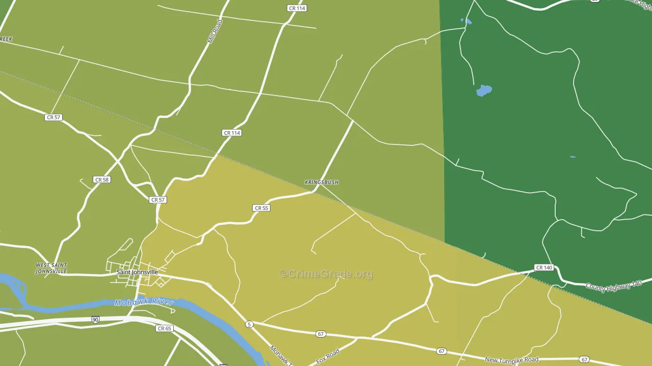 Kringsbush, NY Map of Vandalism Rates