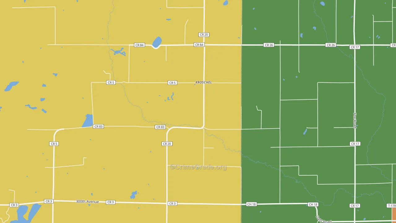 Kroschel, MN Map of Vandalism Rates