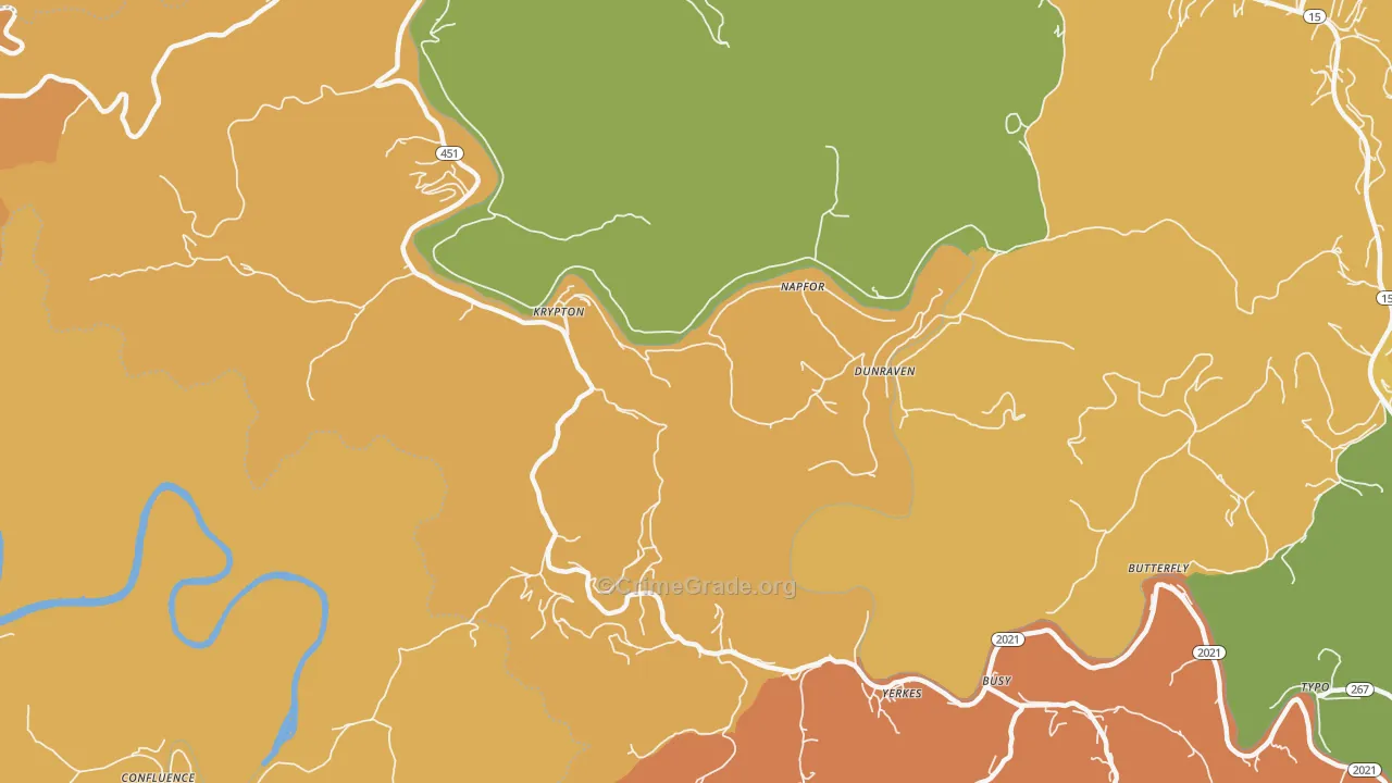 Krypton, KY Map of Vandalism Rates