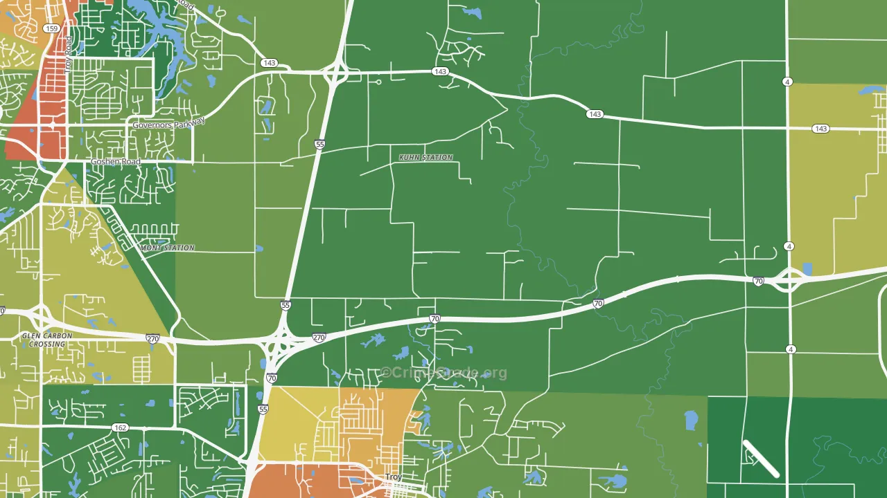 Kuhn Station, IL Map of Vandalism Rates