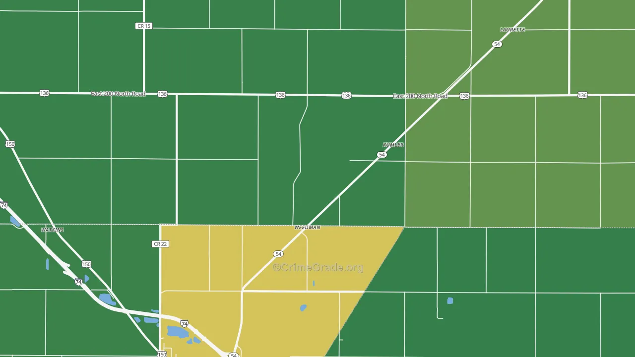 Kumler, IL Map of Vandalism Rates