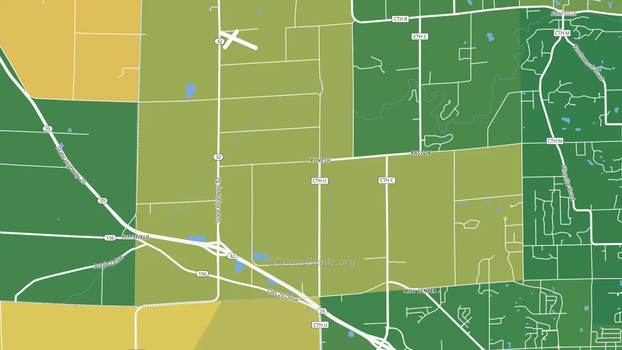 Kunesh, WI Map of Vandalism Rates