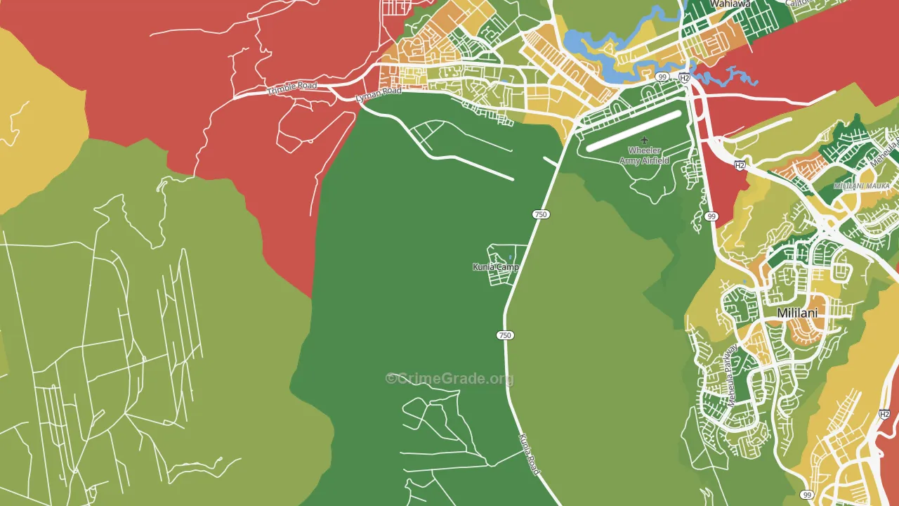 Kunia, HI Map of Vandalism Rates