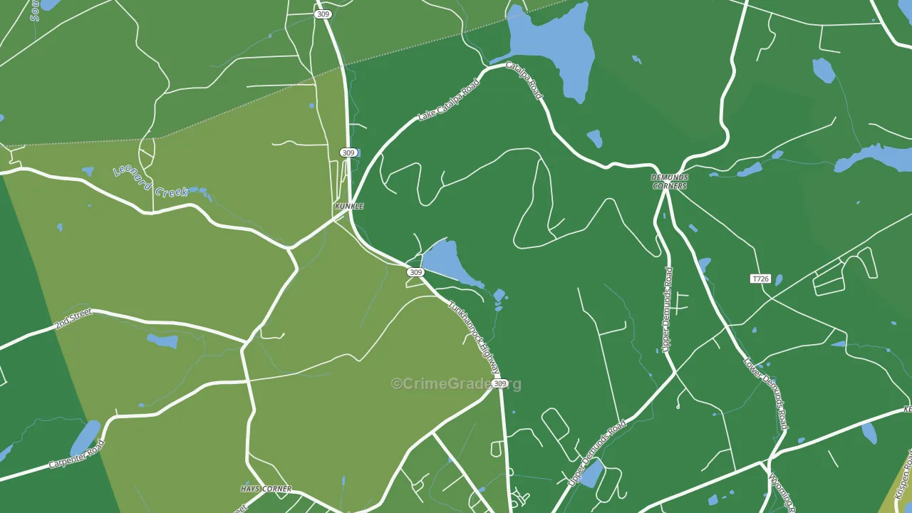 Kunkle, PA Map of Vandalism Rates