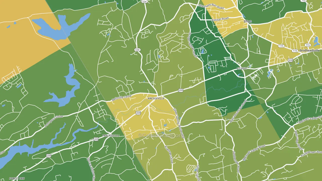 Kunkletown, PA Map of Vandalism Rates