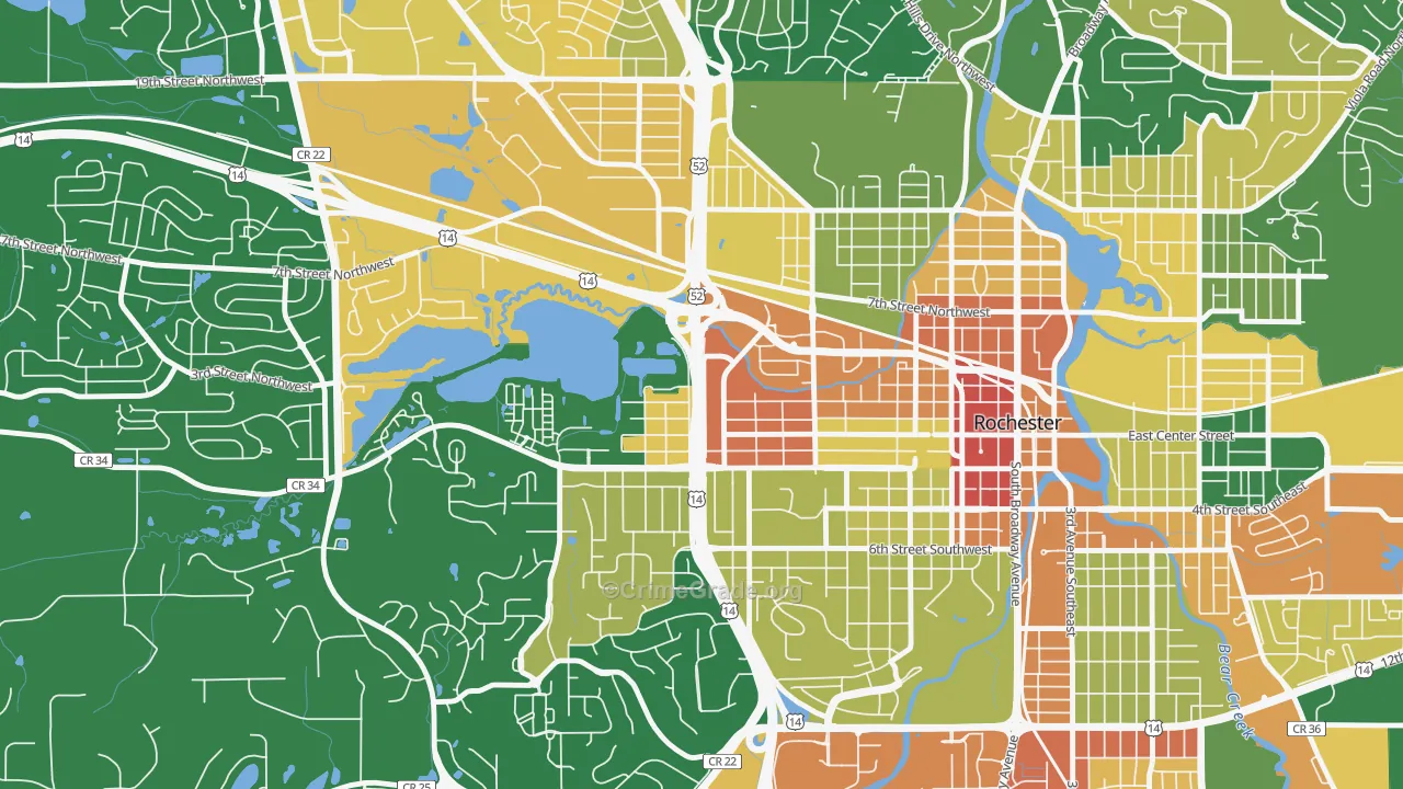 Kutzky Park, Rochester, MN Map of Vandalism Rates