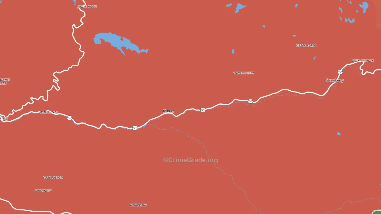 Kyburz, CA Map of Vandalism Rates