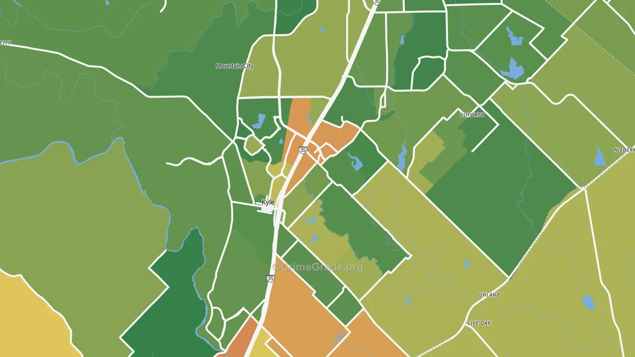 Kyle, TX Map of Vandalism Rates