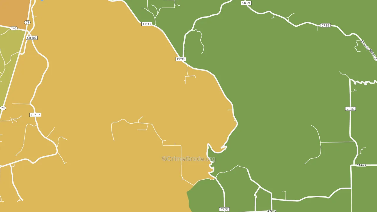 Kyles, AL Map of Vandalism Rates
