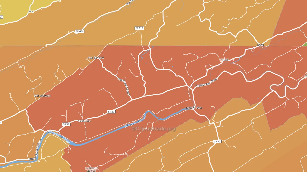 Kyles Ford, TN Map of Vandalism Rates