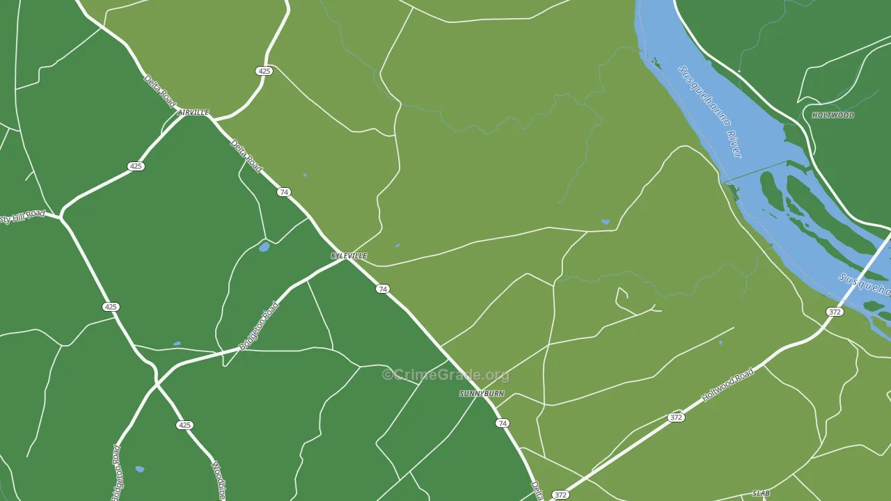 Kyleville, PA Map of Vandalism Rates